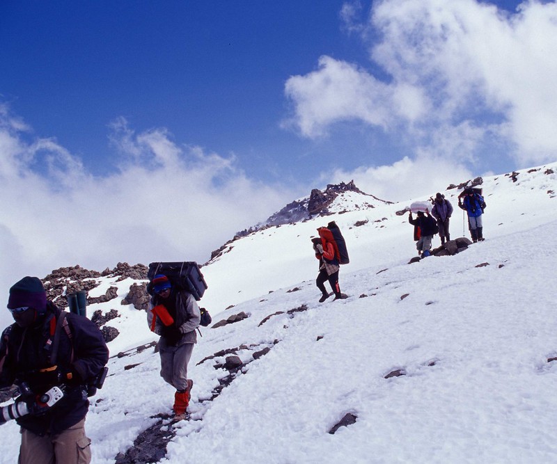 Climbing Kilimanjaro snow glaciers summit